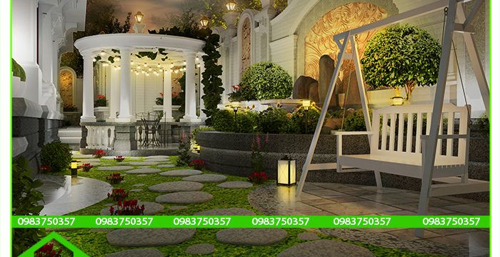 THIẾT KẾ THI CÔNG SÂN VƯỜN BIỆT THỰ ĐẸP ĐÀ LẠT, BẢO LỘC ( MS: SV 1112)